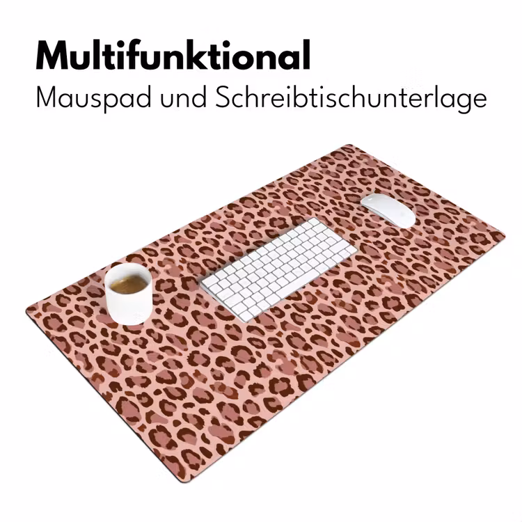 Luipaard - Patroon - Roze Muismat XXL klein 681 -ysfeer4_duits