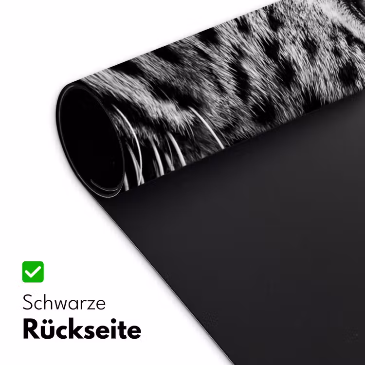 Luipaard - Zwart - Wit - Oog Muismat XXL klein -ysfeer2_duits