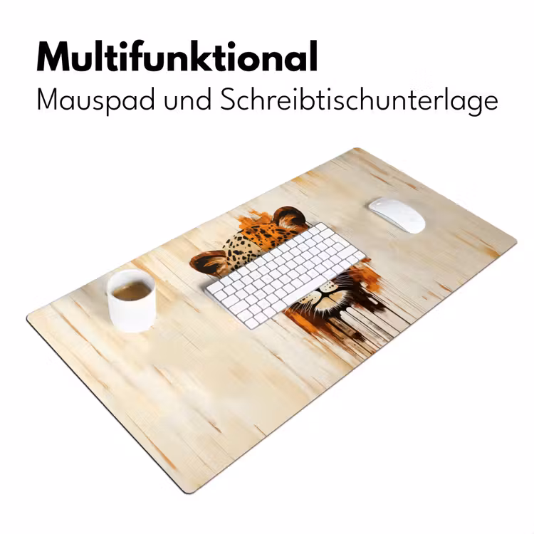 Luipaard - Symmetrisch - Strepen Muismat XXL klein -ysfeer4_duits