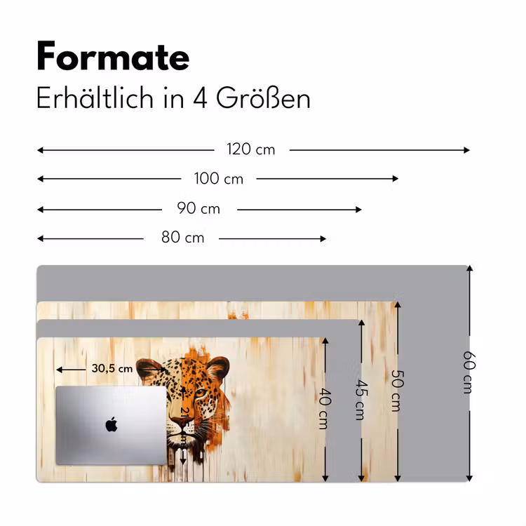 Luipaard - Symmetrisch - Strepen Muismat XXL klein -ysfeer5_duits