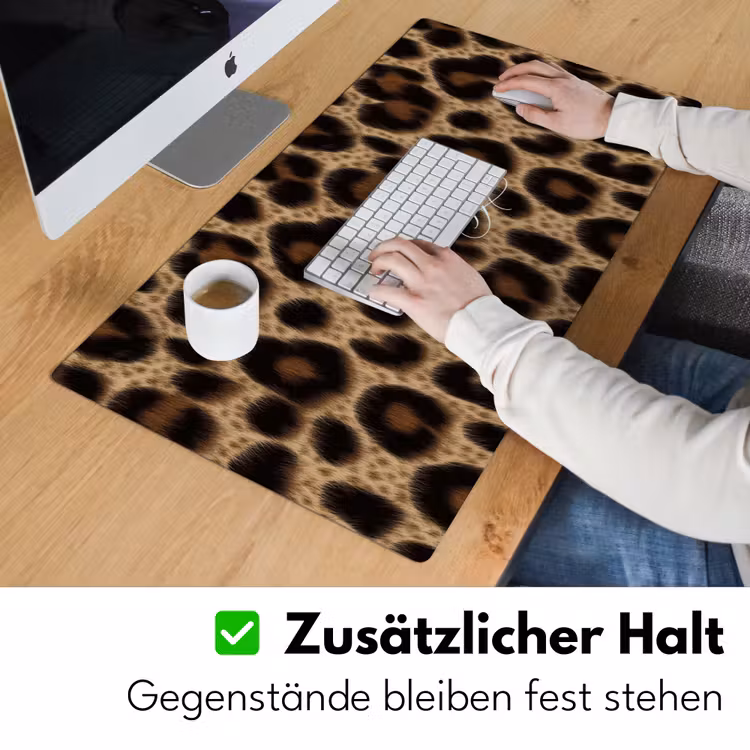 Luipaardprint - Bruin - Courage - Sierlijk Muismat XXL klein -ysfeer3_duits