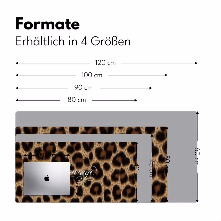 Luipaardprint - Bruin - Courage - Sierlijk Muismat XXL klein -ysfeer5_duits