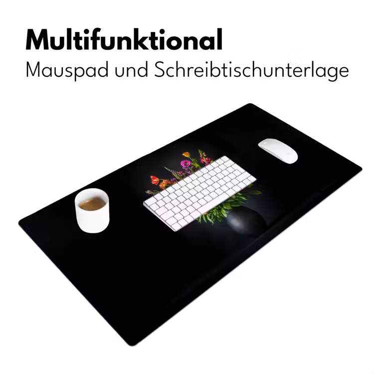 Felgekleurd - Bloemen - Vaas Muismat XXL klein -ysfeer4_duits