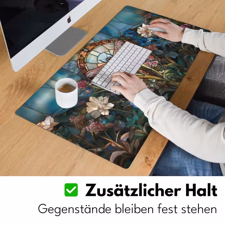 Libelle - Mozaïek - Bloemen - Kleurrijk Muismat XXL klein -ysfeer3_duits