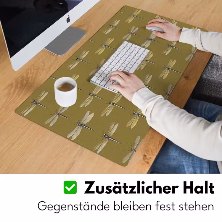 Libellen - Patroon - Groen Muismat XXL klein 681 -ysfeer3_duits