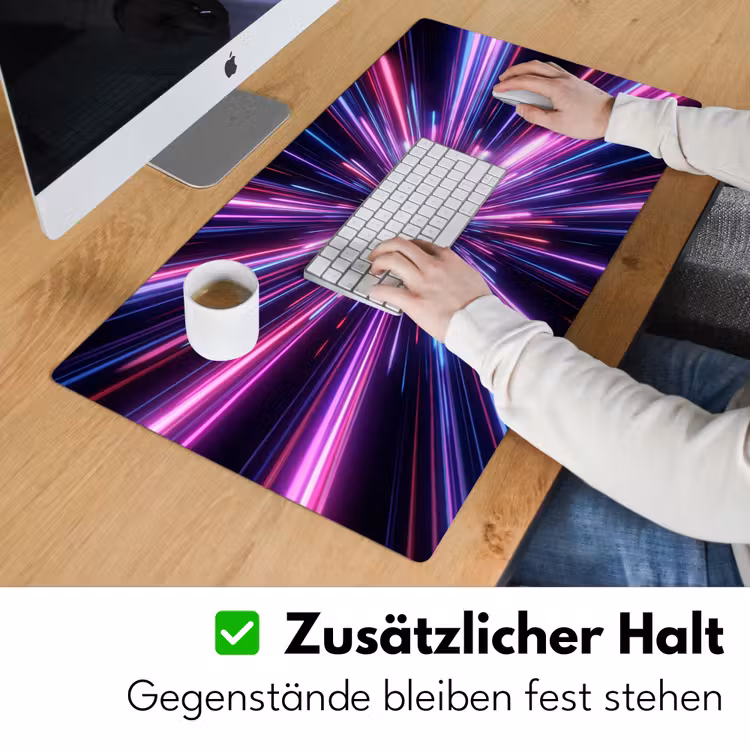 Lichtsnelheid - Ruimte - Roze - Paars Muismat XXL klein -ysfeer3_duits