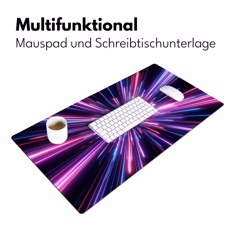 Lichtsnelheid - Ruimte - Roze - Paars Muismat XXL klein -ysfeer4_duits