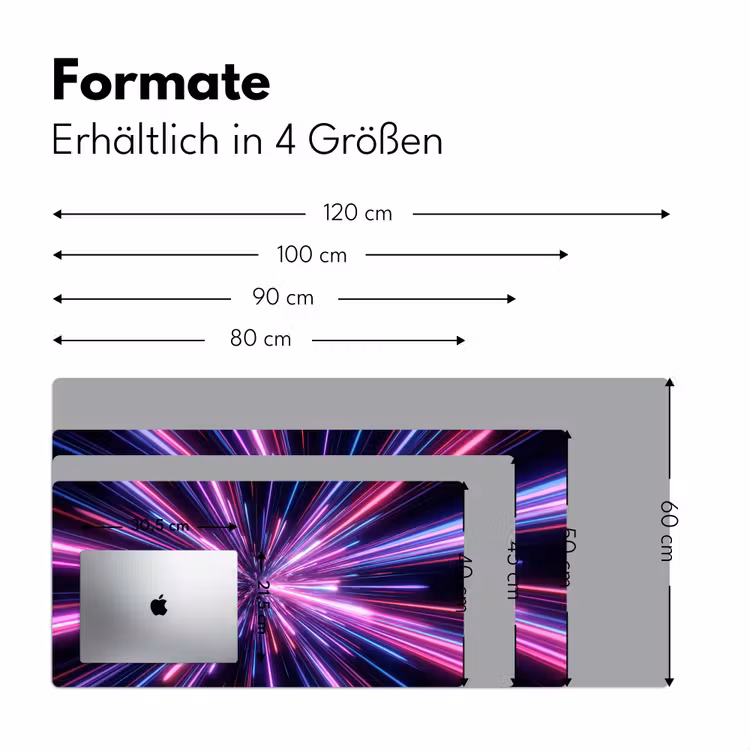 Lichtsnelheid - Ruimte - Roze - Paars Muismat XXL klein -ysfeer5_duits