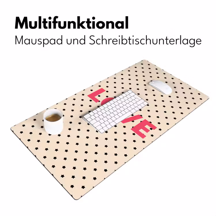Love - Stippen - Roze Muismat XXL klein -ysfeer4_duits