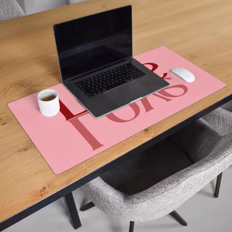 Love - Roze - Spiegeling Muismat XXL klein -sfeer1