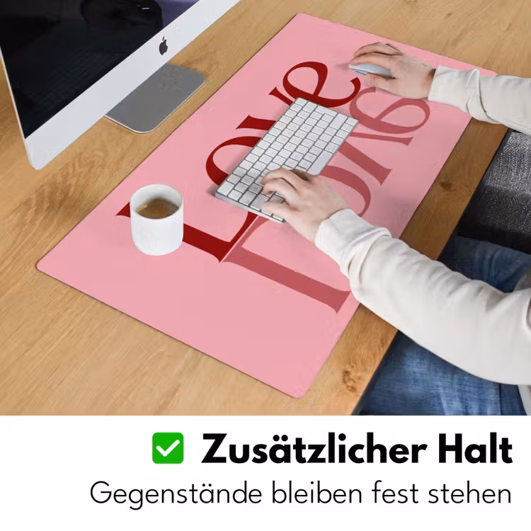 Love - Roze - Spiegeling Muismat XXL klein -ysfeer3_duits