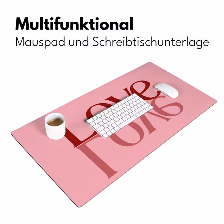 Love - Roze - Spiegeling Muismat XXL klein -ysfeer4_duits
