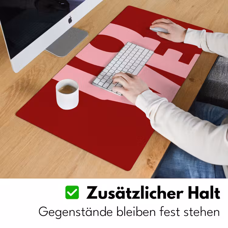 Love - Rood - Blokletters Muismat XXL klein -ysfeer3_duits