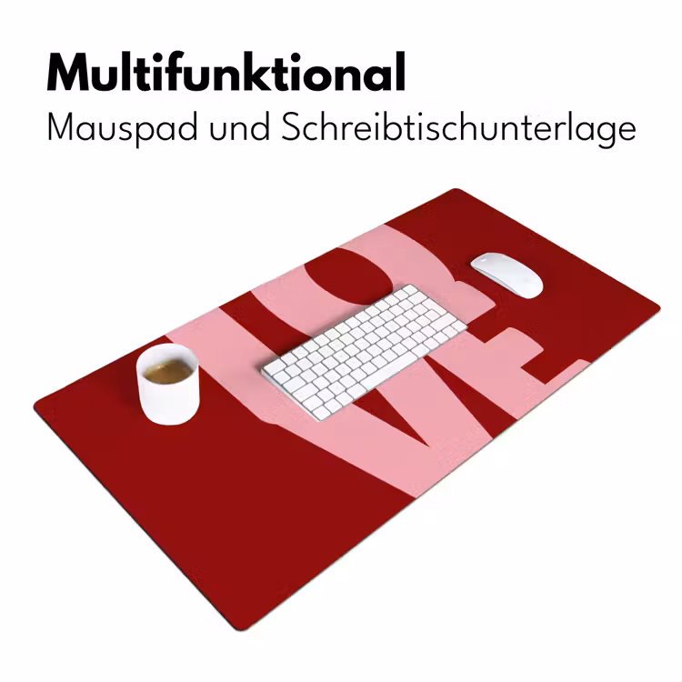 Love - Rood - Blokletters Muismat XXL klein -ysfeer4_duits