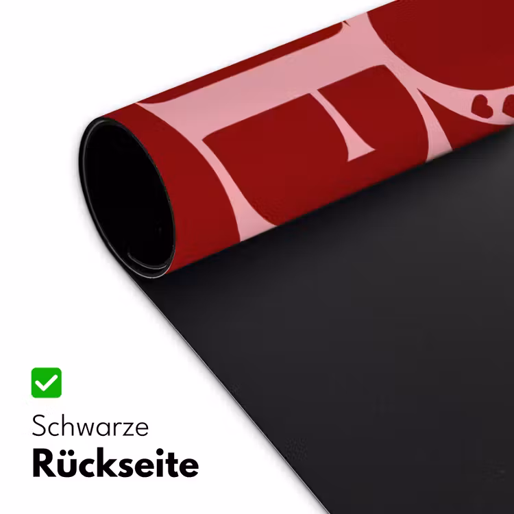 Love - Rood - Hatjes Muismat XXL klein -ysfeer2_duits