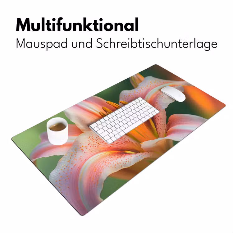 Lelie - Close up - Lichtroze Muismat XXL klein -ysfeer4_duits