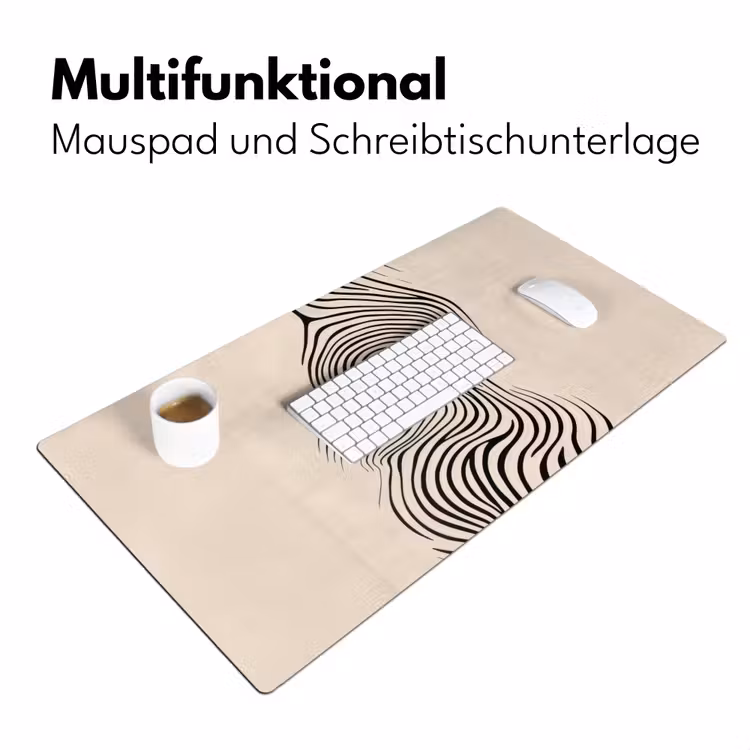 Lijnen - Abstract - Golvend - Zwart Muismat XXL klein -ysfeer4_duits