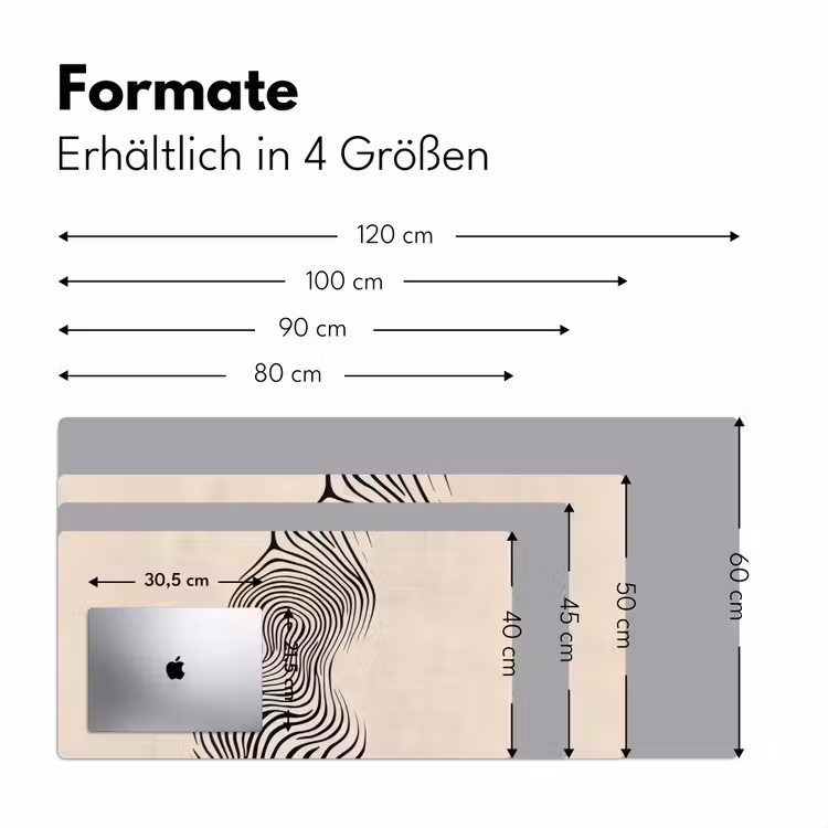 Lijnen - Abstract - Golvend - Zwart Muismat XXL klein -ysfeer5_duits