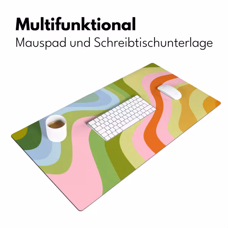 Lijnen - Pasteltinten - Golvend Muismat XXL klein -ysfeer4_duits