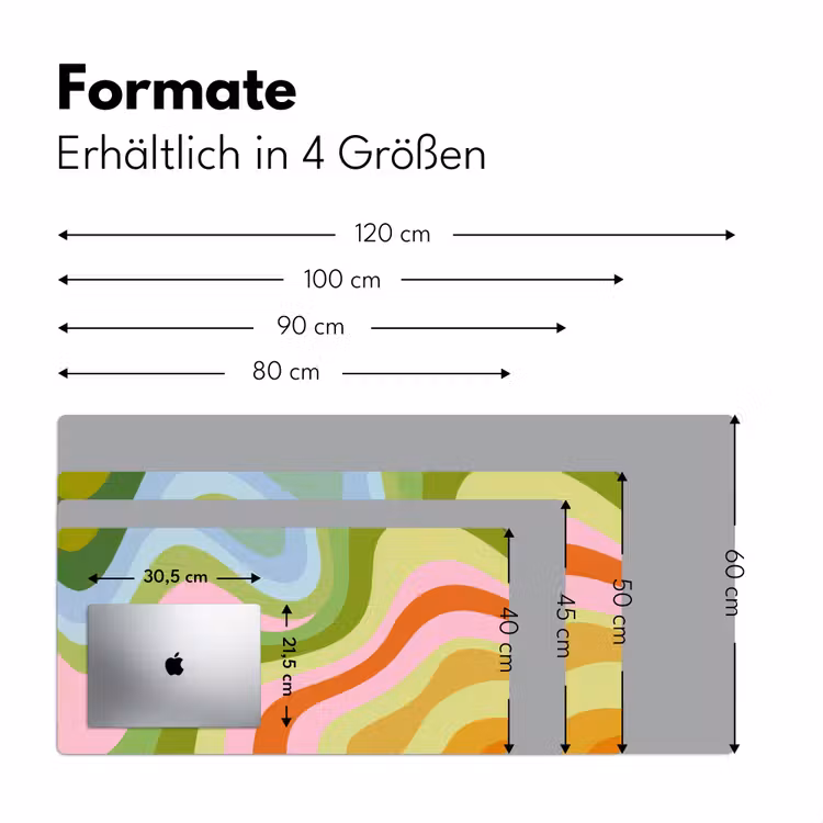 Lijnen - Pasteltinten - Golvend Muismat XXL klein -ysfeer5_duits