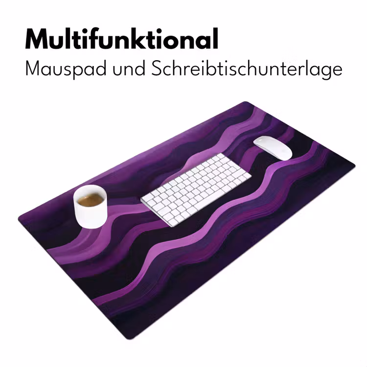 Lijnen - Golven - Paars - Abstract Muismat XXL klein -ysfeer4_duits