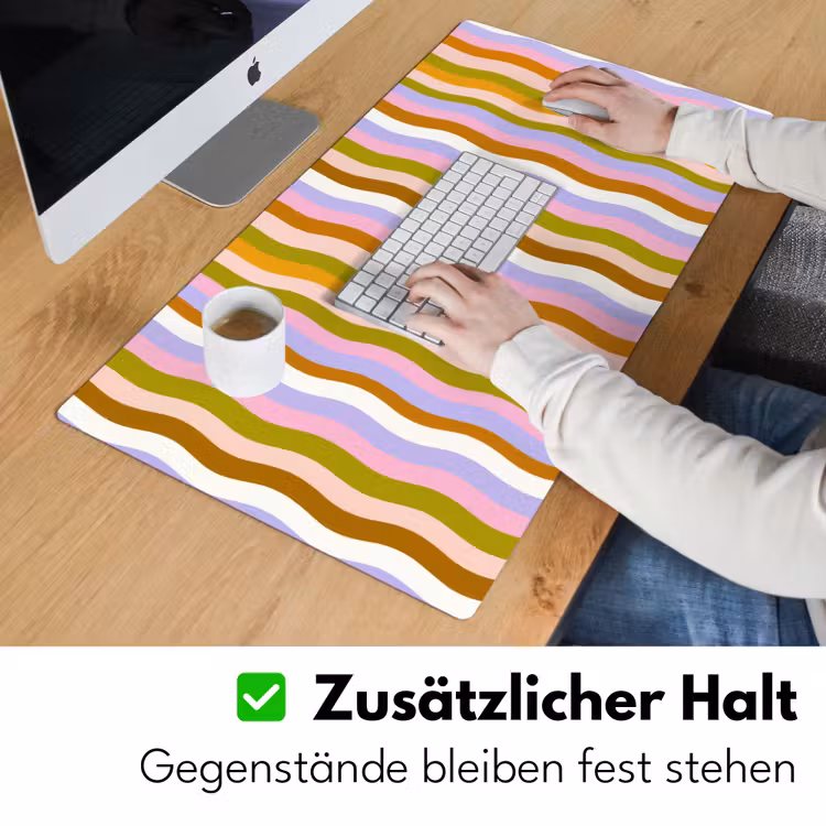 lijnen - Golven - Pastelkleuren - Patroon Muismat XXL klein -ysfeer3_duits