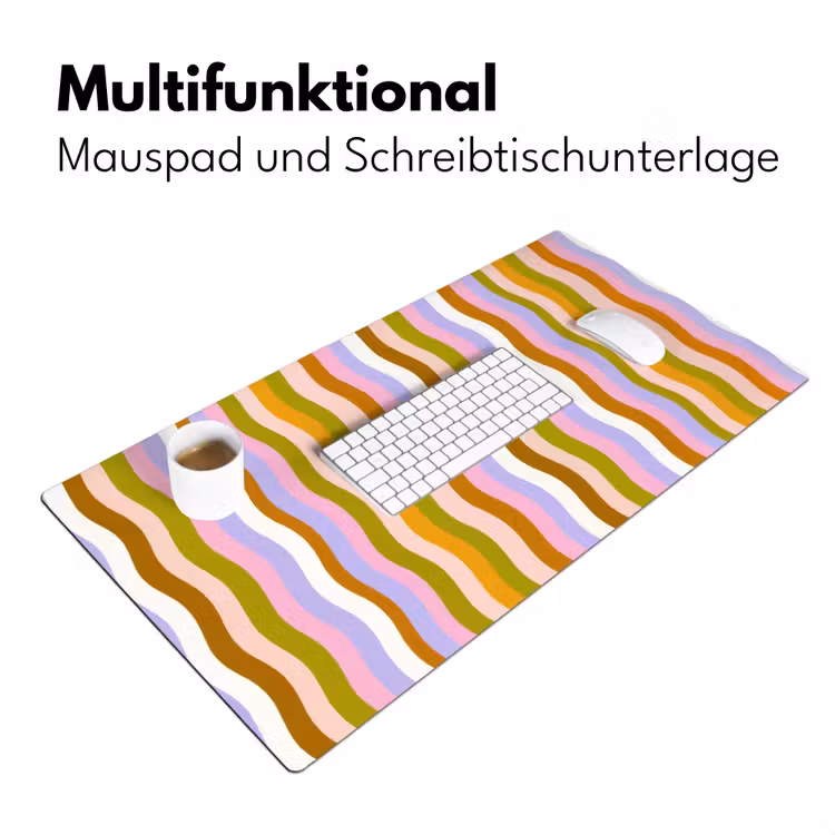 lijnen - Golven - Pastelkleuren - Patroon Muismat XXL klein -ysfeer4_duits