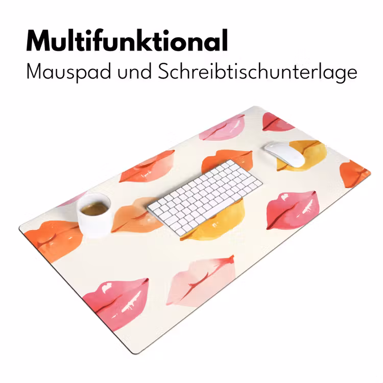 Lippen - Kleurrijk - Glanzend Muismat XXL klein -ysfeer4_duits