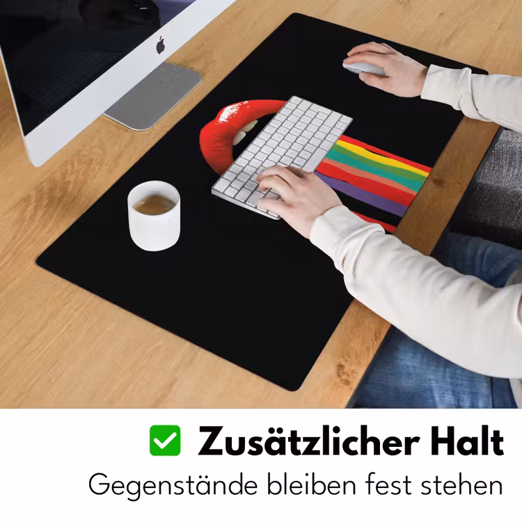 Lippen - Kleuren - Zwart Muismat XXL klein -ysfeer3_duits
