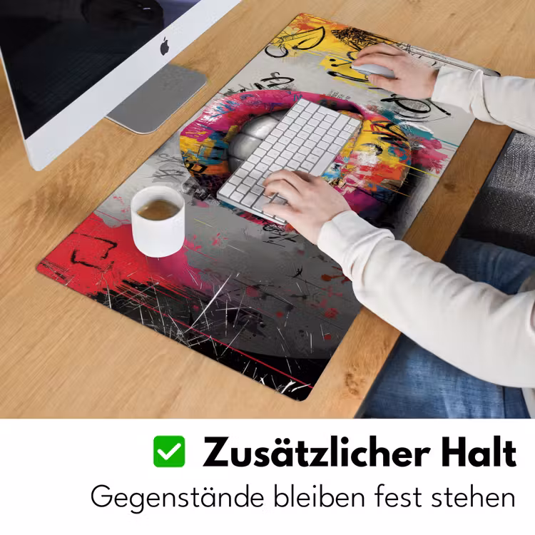 Lippen - Graffiti - Expressief Muismat XXL klein -ysfeer3_duits