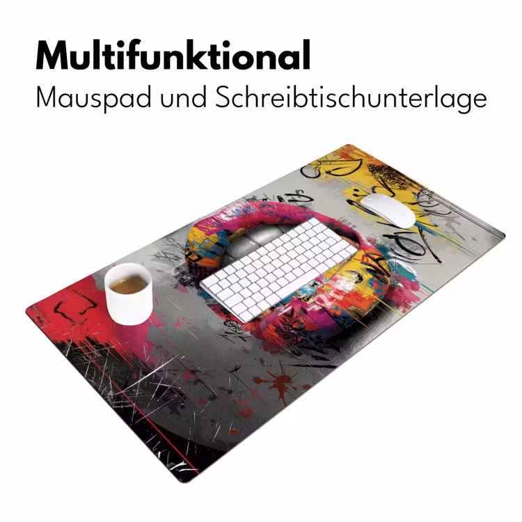 Lippen - Graffiti - Expressief Muismat XXL klein -ysfeer4_duits