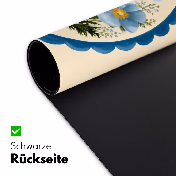 Lijst - Bloemen - Lichtblauw - Illustratie Muismat XXL klein -ysfeer2_duits