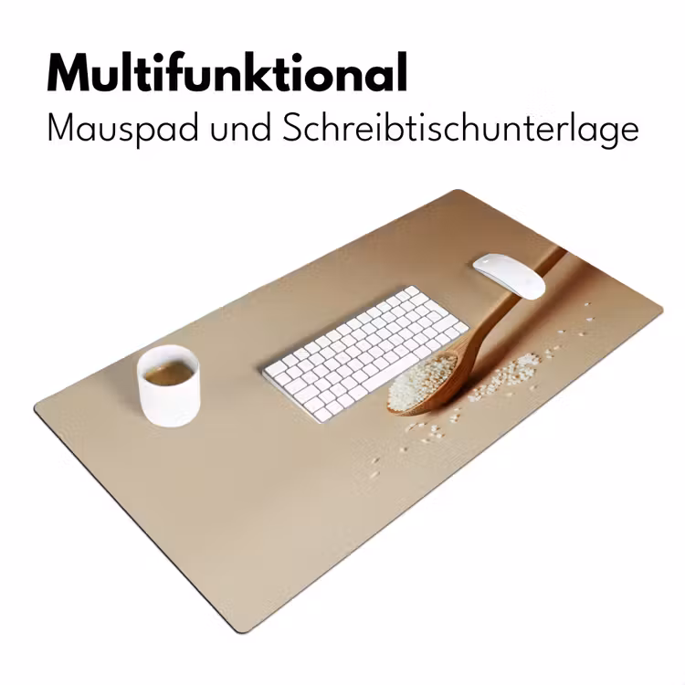 Lepel - Rijst - Hout - Beige Muismat XXL klein -ysfeer4_duits