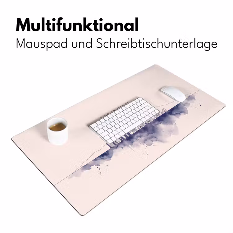 Schreibtischunterlage - Los Angeles – Skyline – Architektur – Aquarell – Blau - Los Angeles - Skyline - Architectuur - Aquarel - Blauw Muismat XXL klein