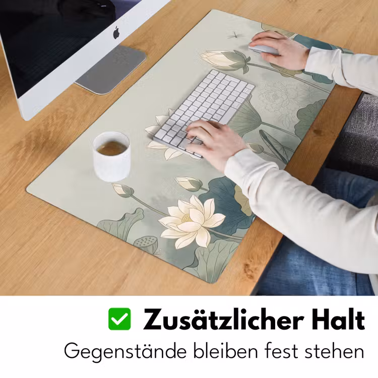 Lotus - Bloemen - Groen Muismat XXL klein -ysfeer3_duits