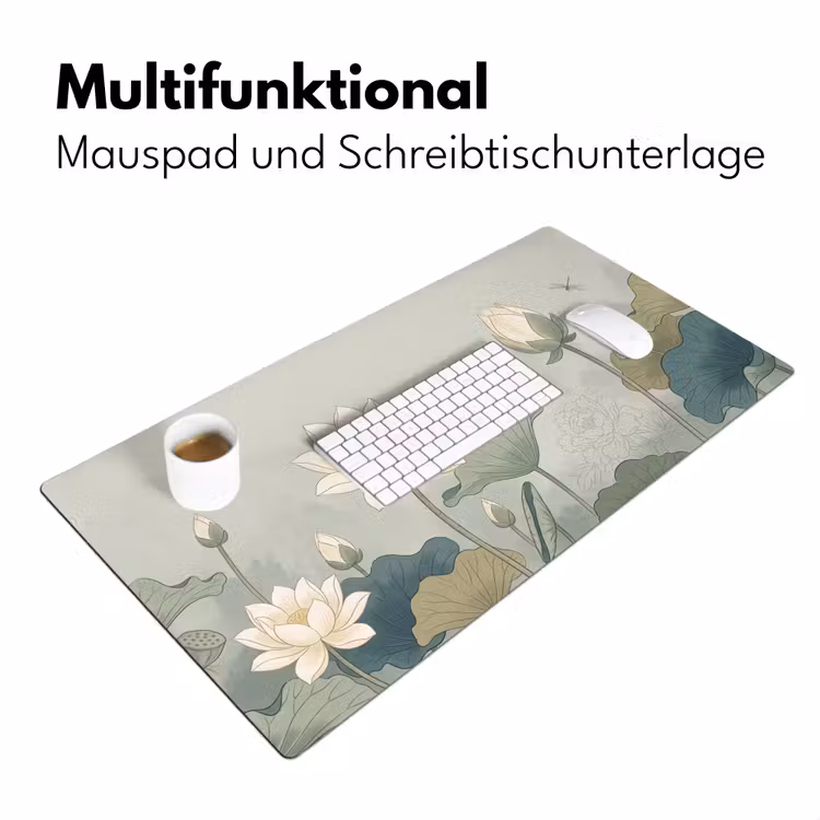 Lotus - Bloemen - Groen Muismat XXL klein -ysfeer4_duits