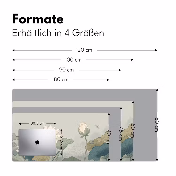 Lotus - Bloemen - Groen Muismat XXL klein -ysfeer5_duits