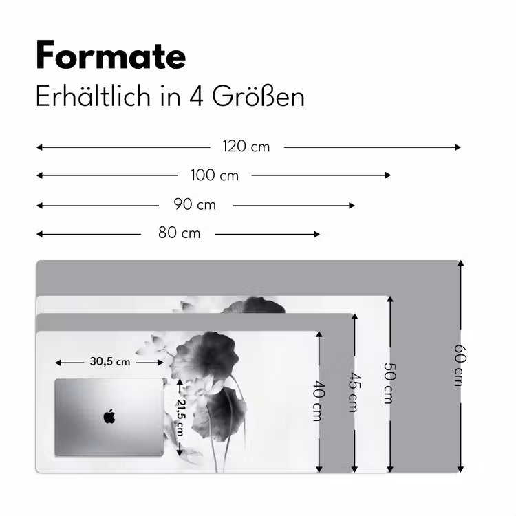 Lotusbloemen - Vissen - Bladeren - Zwart Muismat XXL klein -ysfeer5_duits