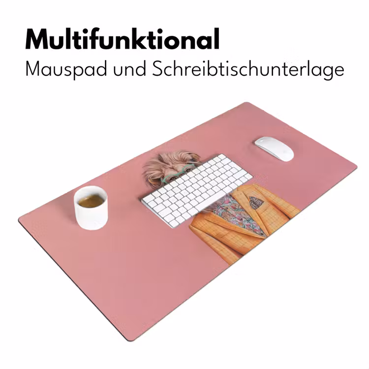 Leeuw - Pak - Geruit - Bril Muismat XXL klein -ysfeer4_duits