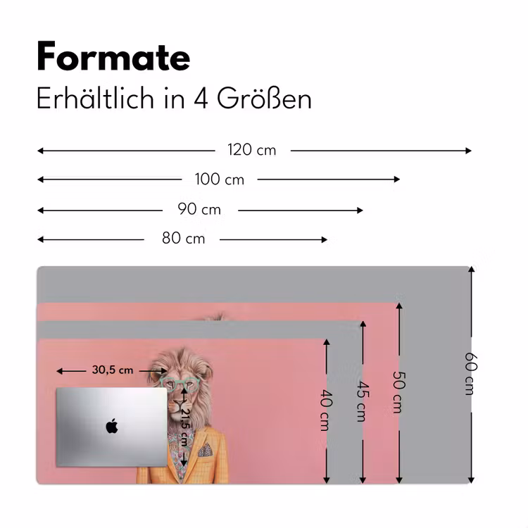 Leeuw - Pak - Geruit - Bril Muismat XXL klein -ysfeer5_duits