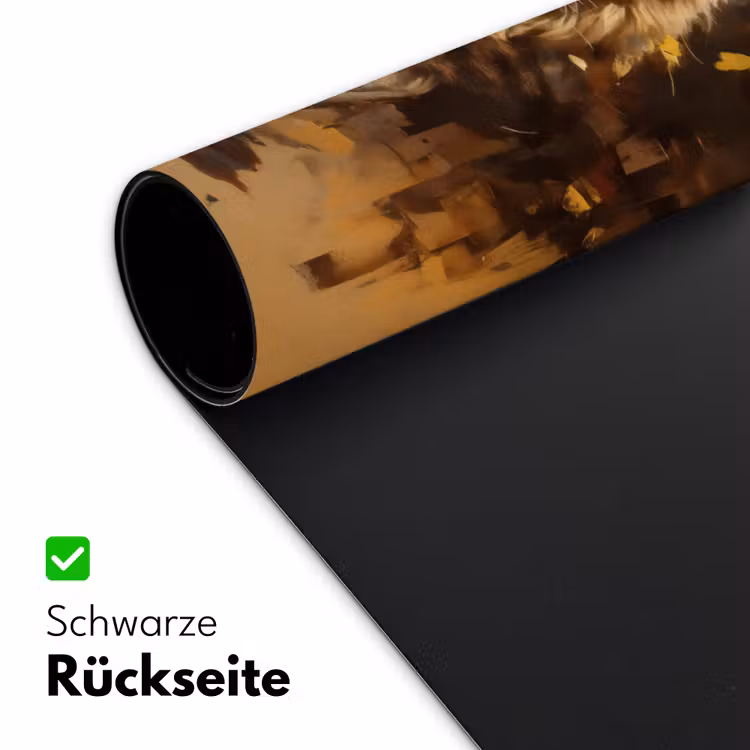 Leeuw - Geschilderd - Abstract - Goud Muismat XXL klein -ysfeer2_duits