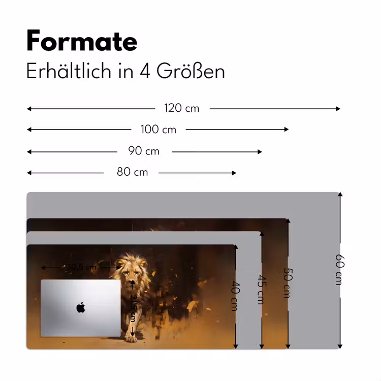 Leeuw - Geschilderd - Abstract - Goud Muismat XXL klein -ysfeer5_duits