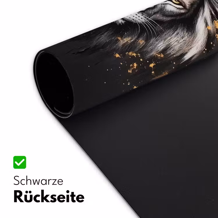Leeuw - Portret - Verfspatten - Grijs Muismat XXL klein -ysfeer2_duits