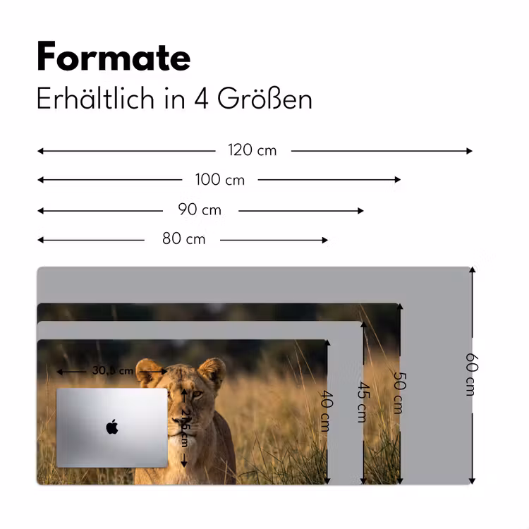 Leeuwin - Gras - Geel Muismat XXL klein -ysfeer5_duits