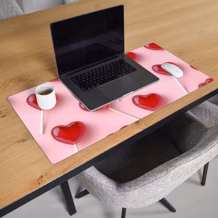 Lollies - Hartjes - Roze Muismat XXL klein -sfeer1