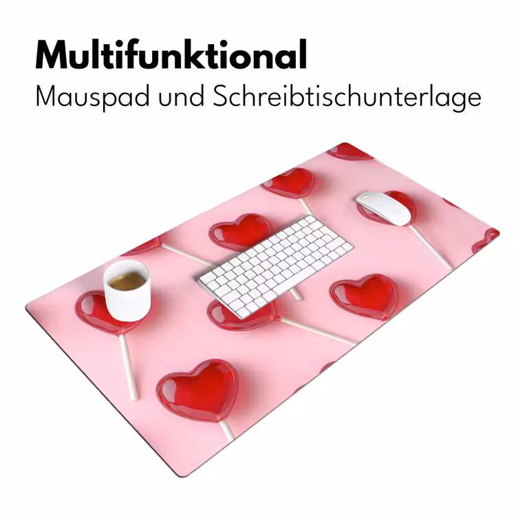 Lollies - Hartjes - Roze Muismat XXL klein -ysfeer4_duits