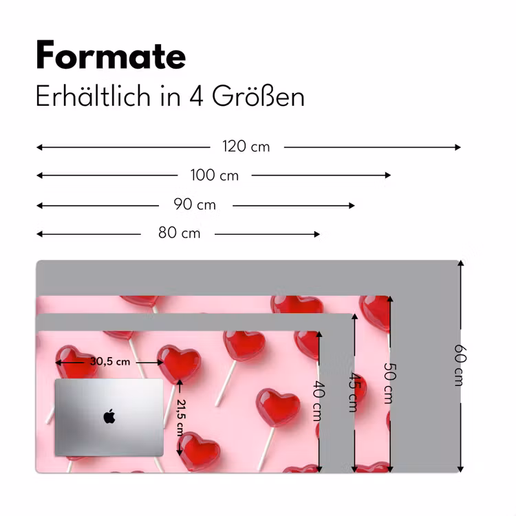 Lollies - Hartjes - Roze Muismat XXL klein -ysfeer5_duits