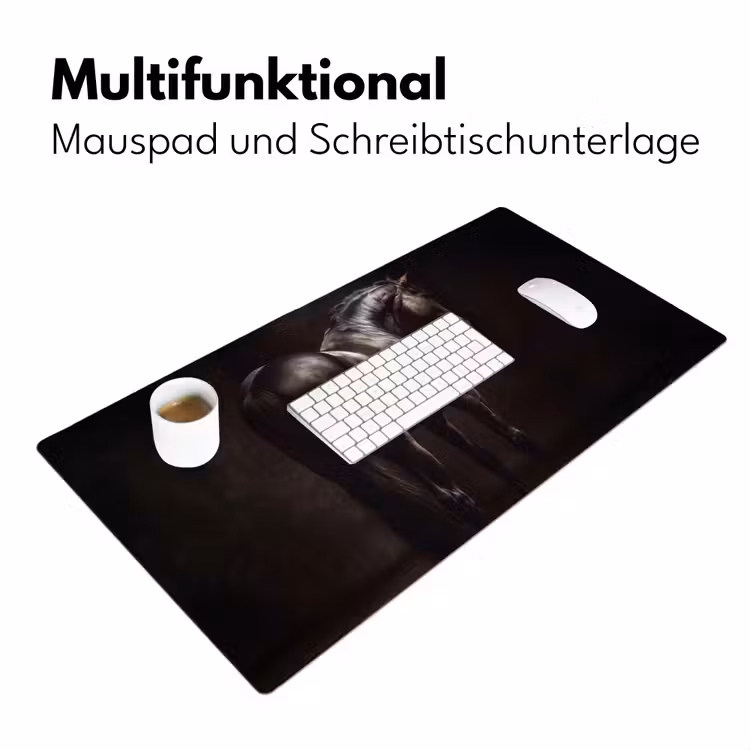 Krachtig - Paard - Donker Muismat XXL klein -ysfeer4_duits