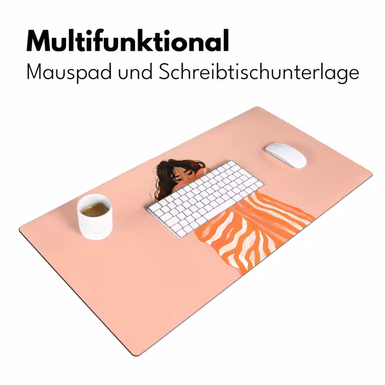 Meisje - Deken - Gestreept - Oranje Muismat XXL klein -ysfeer4_duits