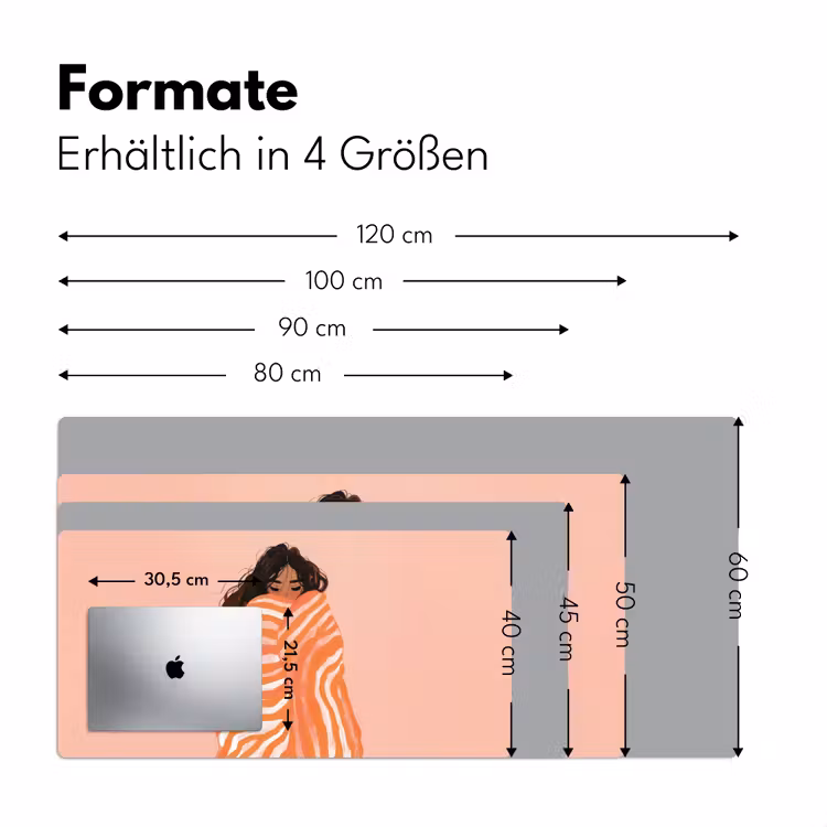 Meisje - Deken - Gestreept - Oranje Muismat XXL klein -ysfeer5_duits